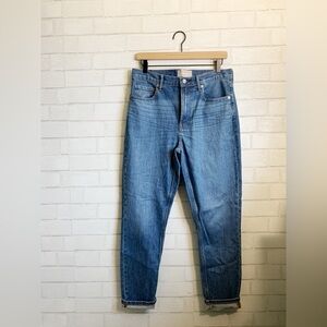 Everlane High Rise Cotton Stretch Mom Medium Wash Blue Jeans 30 R